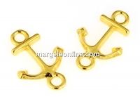 Link, anchor, gold-plated 925 silver, 15mm - x1