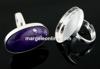 Ring base, 925 silver, adjustable, for cabochon 25x18mm - x1