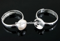 Ring base, 925 silver, adjustable, for pearl cabochon 8mm - x1