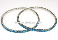 1088 Swarovski caribbean blue opal bracelet , rhodium plated, 18cm - x1