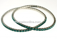 1088 Swarovski emerald bracelet, rhodium plated, 18cm - x1