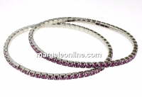 1088 Swarovski amethyst bracelet, rhodium plated, 18cm - x1