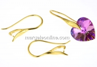 Earring findings, gold-plated 925 silver, 25mm - x1pair