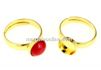 Ring base, gold-plated 925 silver, adjustable, for pearl cabochon 8mm - x1