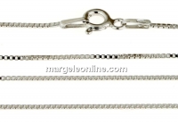 Box Chain, rhodium-plated 925 silver, 45cm - x1