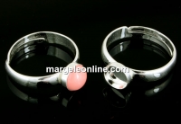 Ring base, 925 silver, adjustable, for pearl cabochon 6mm - x1