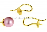 Earring findings, gold-plated 925 silver, cup 6mm - x1pair