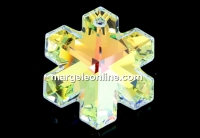 Swarovski, snowflake pendant, aurora borealis, 20mm - x1