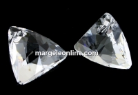 Swarovski, triangle pendant, crystal, 8mm - x2