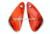 Swarovski, wing pendant, red magma, 23mm - x1