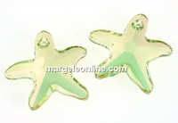 Swarovski, starfish pendant, luminous green, 20mm - x1