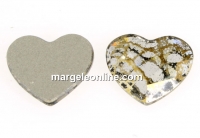 Swarovski, heart cabochon, gold patina, 10mm - x1