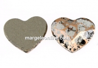 Swarovski, heart cabochon, rose patina, 10mm - x1