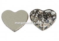 Swarovski, heart cabochon, black patina, 10mm - x1