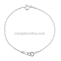 Bracelet for link, jump rings,rhodium-plated 925 silver, 15cm - x1