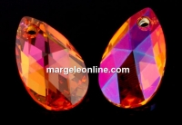 Swarovski, drop pendant, astral pink, 28mm - x1