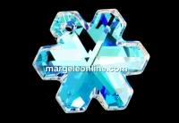 Swarovski, snowflake pendant, blue AB, 30mm - x1