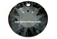 Swarovski, frosted Sun pendant, silver night, 12mm - x2