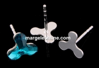 Earring base, 925 silver, molecule cabochon 12.5x13.6mm - x1pair