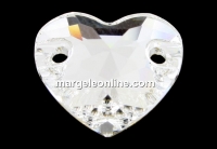 Swarovski, heart link, crystal clear F, 12mm - x1