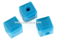 Swarovski, cube bead, turquoise, 6mm - x2