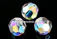 Swarovski, faceted round bead, aurora borealis, 8mm - x2