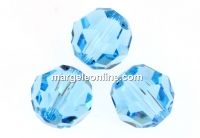 Swarovski, faceted round bead, aquamarine, 8mm - x2