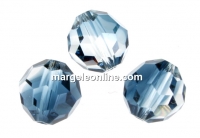 Swarovski, faceted round bead, crystal-montana blend, 8mm - x2