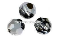 Swarovski, faceted round bead, silver night, 8mm - x2