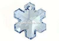 Swarovski, snowflake pendant, blue shade, 20mm - x1