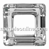 Swarovski, square ring pendant, crystal clear, 14mm - x1