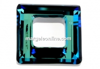 Swarovski, square ring pendant, bermuda blue, 14mm - x1