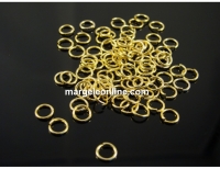 Jump rings, gold-plated 925 silver, 4.3x0.7mm - x5