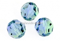 Swarovski, faceted round bead, provence lavender-chrysolite blend, 8mm - x2