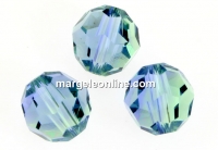 Swarovski, faceted round bead, provence lavender-chrys. blend, 10mm - x2