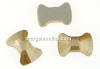 Swarovski, bowtie cabochon, golden shadow, 9mm - x1