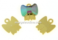 Pendant base, gold-plated 925 silver, ribbon, cabochon  9mm - x1