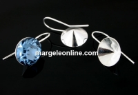 Earring base, 925 silver, chaton 13mm - x1pair