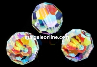 Swarovski, faceted round bead, crystal  2xAB, 10mm - x2