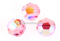 Swarovski, faceted round bead, light rose AB, 8mm - x2