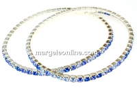 1088 Swarovski aqua blue mix bracelet, silver plated, 18cm - x1