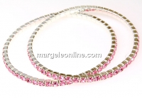 1028 Swarovski light rose bracelet, silver plated, 18cm - x1