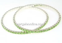 1088 Swarovski peridot bracelet, silver plated, 18cm - x1