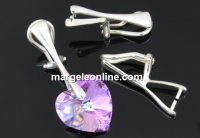 Earring findings, clips, 925 silver - x1pair