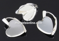 Earring findings, 925 silver, cabochon 14mm - x1pair