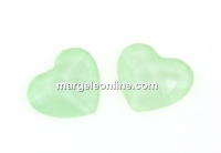 Swarovski, heart cabochon, powder green, 6mm - x2