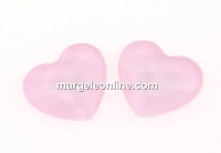 Swarovski, heart cabochon, powder rose, 6mm - x2