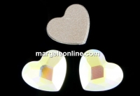 Swarovski, heart cabochon, aurora borealis, 6mm - x2