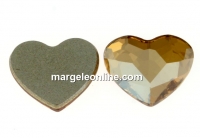 Swarovski, heart cabochon, golden shadow, 6mm - x2