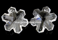 Swarovski, snowflake pendant, crystal, 30mm - x1